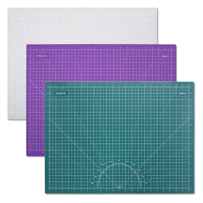 Tapis de coupe auto-guérison A2 23,6 x 17,7 pouces, tapis artisanal polyvalent pour bricolage/bureau/école/couplage, surface de travail quadrillée antidérapante