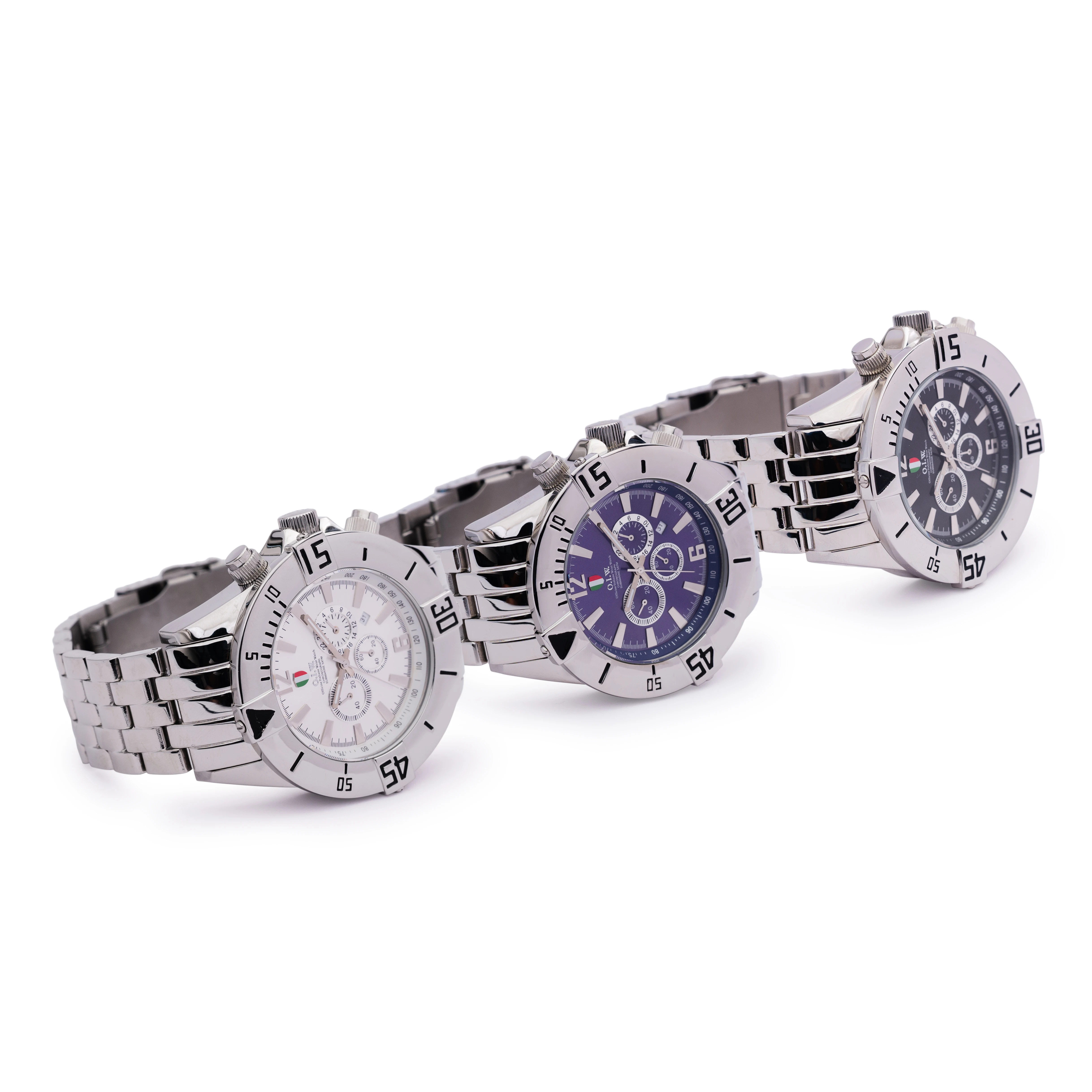 高級モントルオムメンズステンレススチールアナログクォーツ時計防水発光パワーリザーブシンプルなスタイルガラス