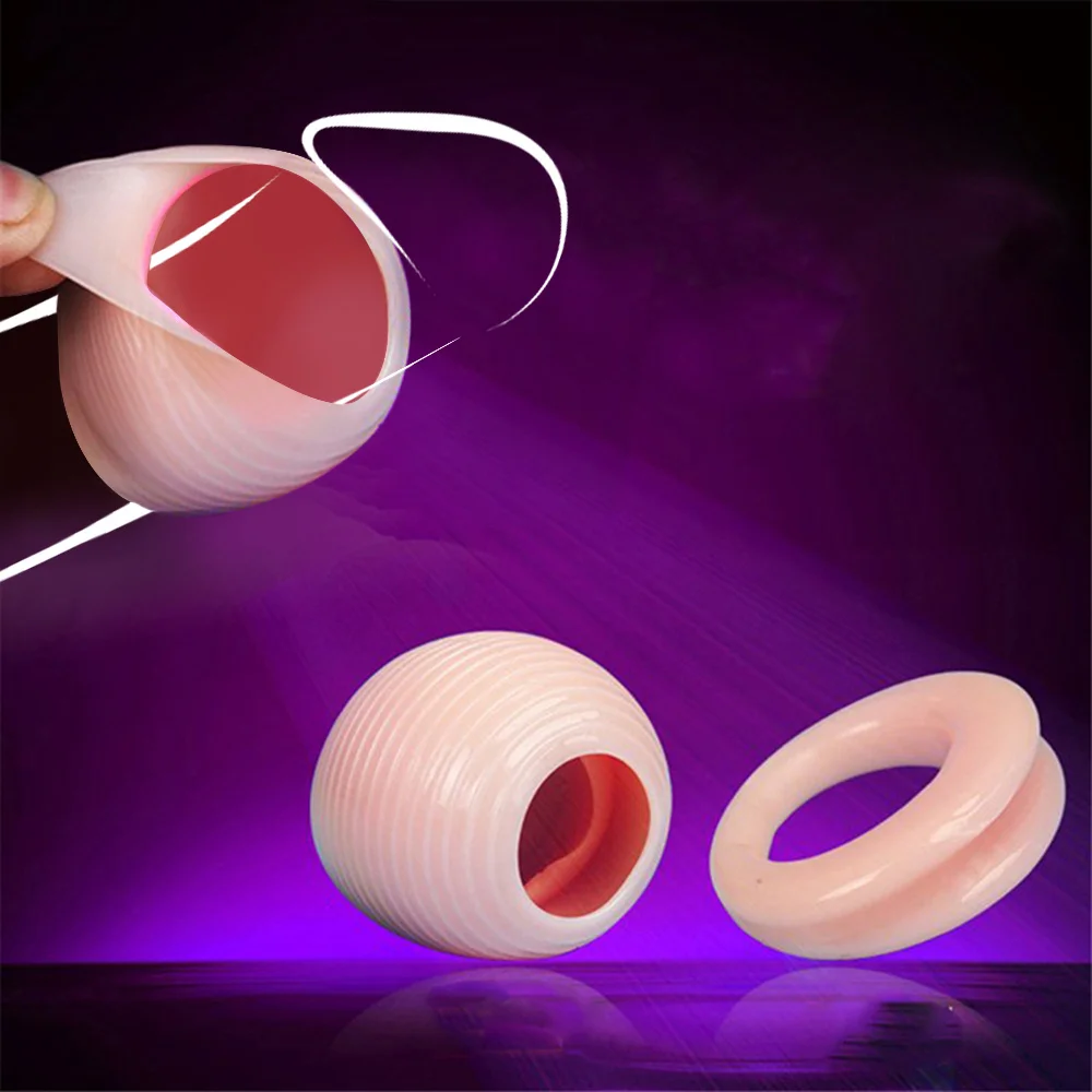 2 PCS Silicone Cockring Sex Product for Men Daily/Night Foreskin Ring Protection Sleeve Delay Lasting Penisrings Sexshop