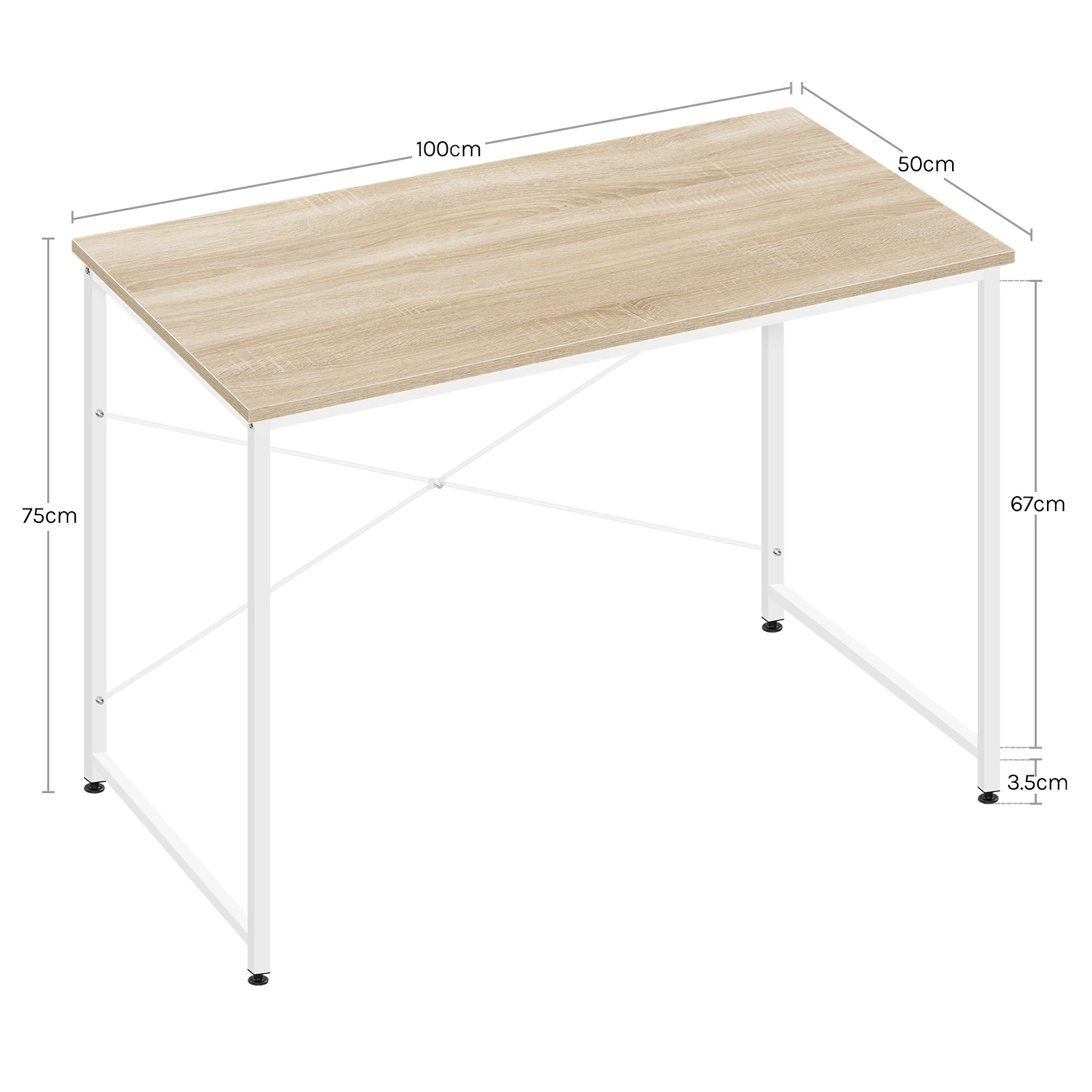 WOLTU Computerbureau met metalen frame Kantoor Schrijven Studie Gaming Tafel Modern groot kantoorwerkstation Bureau voor thuiskantoor Slaapkamer