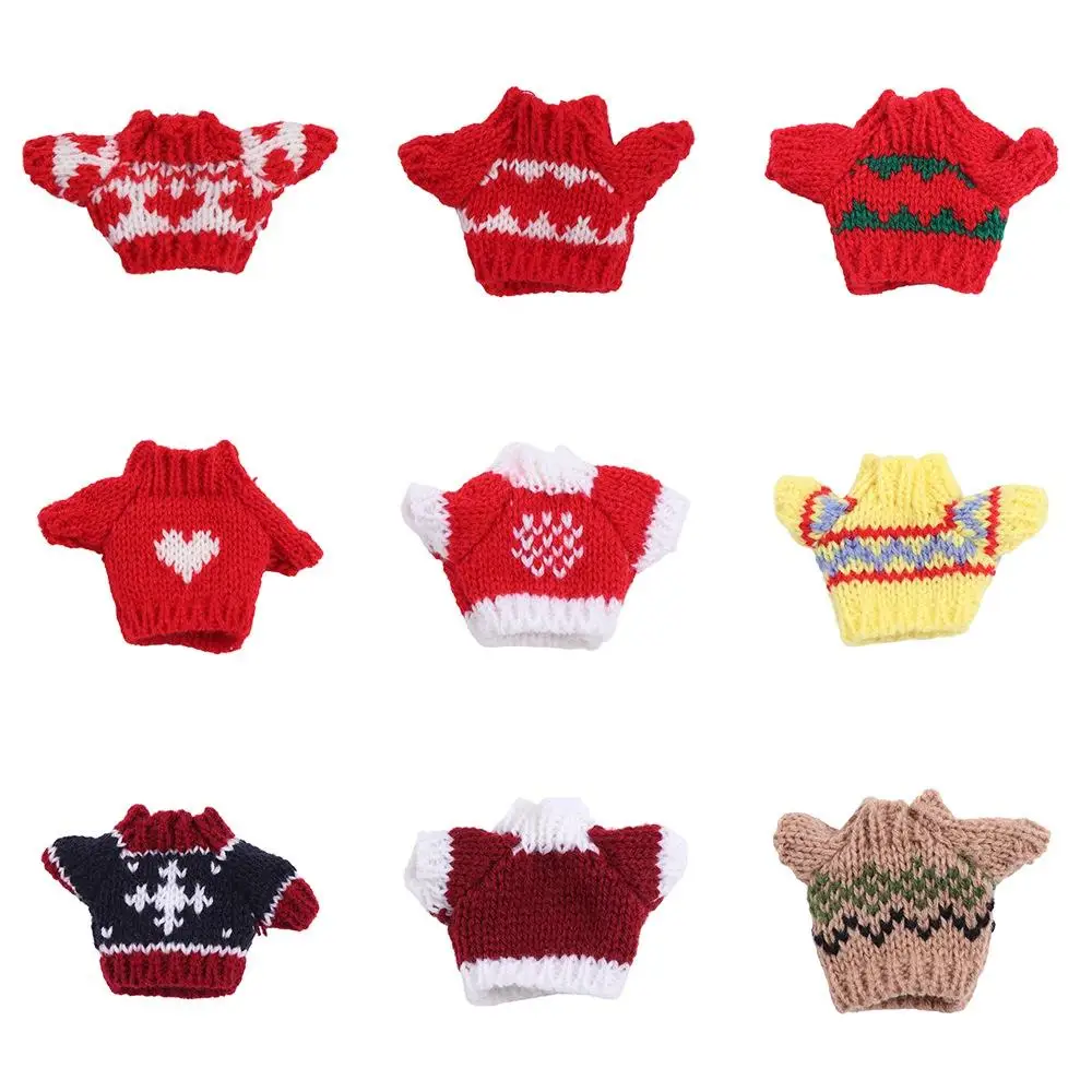 Christmas Style Dolls Sweater White/Red/Green Idol Dolls Doll Clothes 10cm Cute Plush Doll's Clothing for 16cm/17cm Doll
