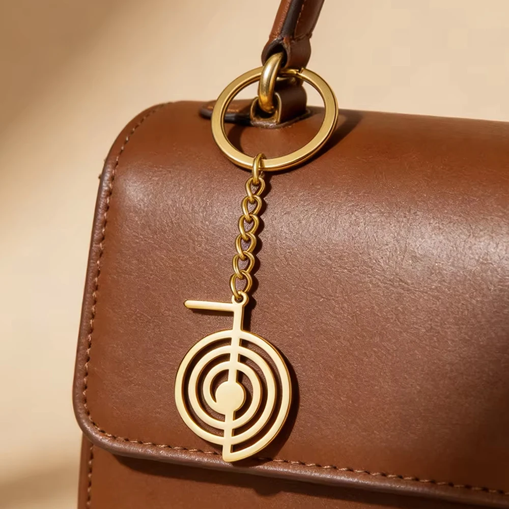 Llavero de Acero Inoxidable con Símbolo Reiki Cho Ku Rei de Dawapara, Espiral de Poder, Protección Espiritual, Joyería de Energía Curativa