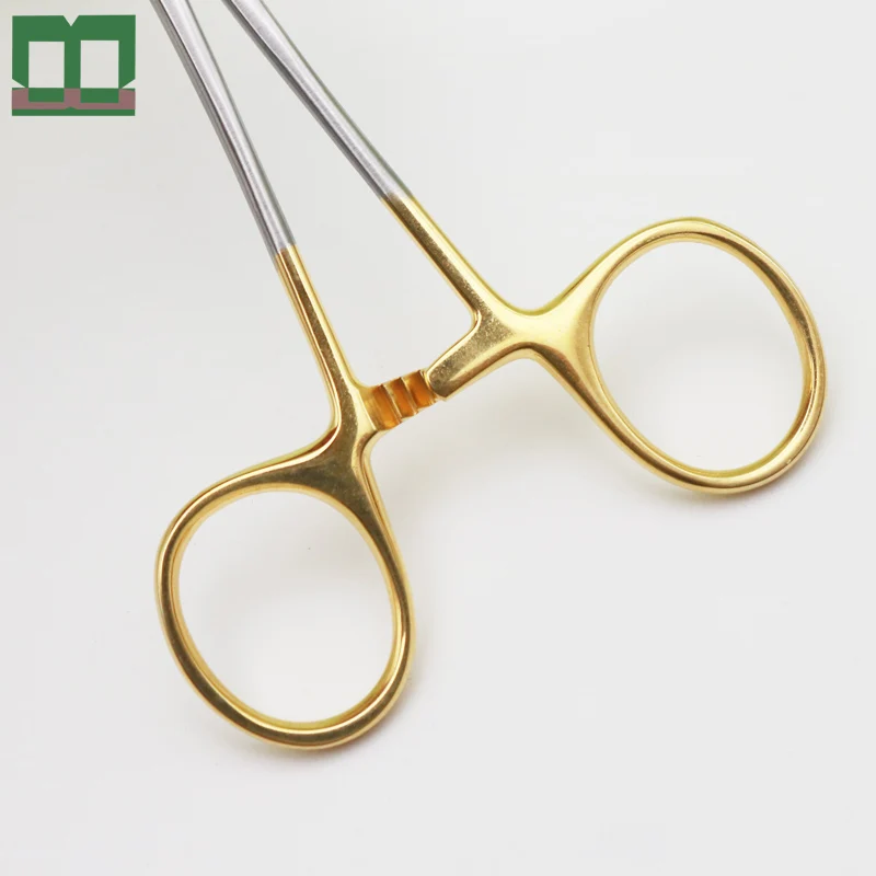 Scissors needle holder stainless steel 12.5/14/16cm aureate handle empiecement surgical operating instrument double eyelid tool