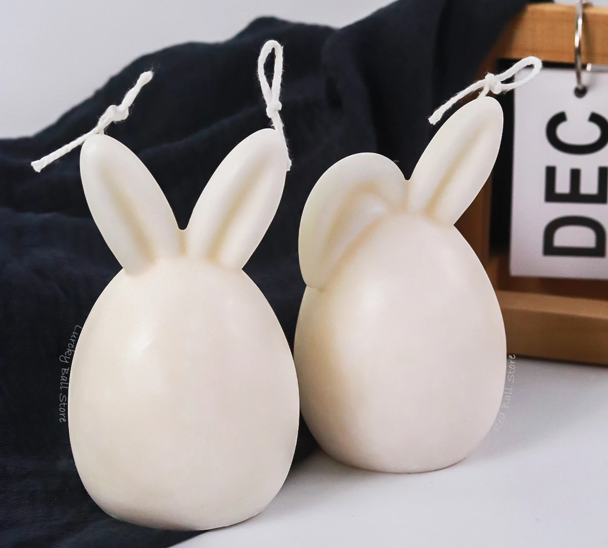 Easter Egg Bunny Candle Silicone Mold 3D Faceless Rabbit Head Aroma Soap Plaster Resin Mould Candle Making Supplies Home Decor