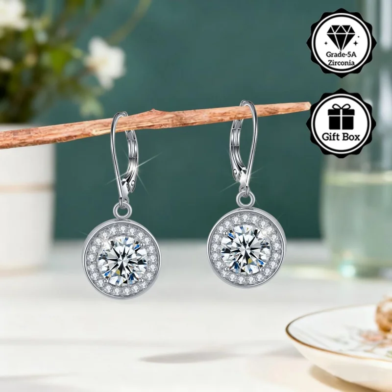 

LAMVOICE jewelry for women/christmas gift for high quality jewelry earrings with 4 carat zirconia Hypoallergenic hook earring