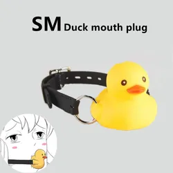 Cute Leather Harness Mouth Silicone Duck Gag Mouth Plug Couples Flirting Bdsm Sexy Toys For Women Adult Games Sex Products CF580