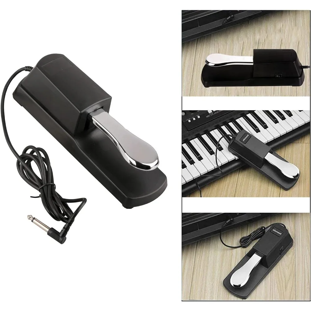 Pedal de sustentação, pedal amortecedor profissional, pedal de piano universal para teclados eletrônicos midi de piano