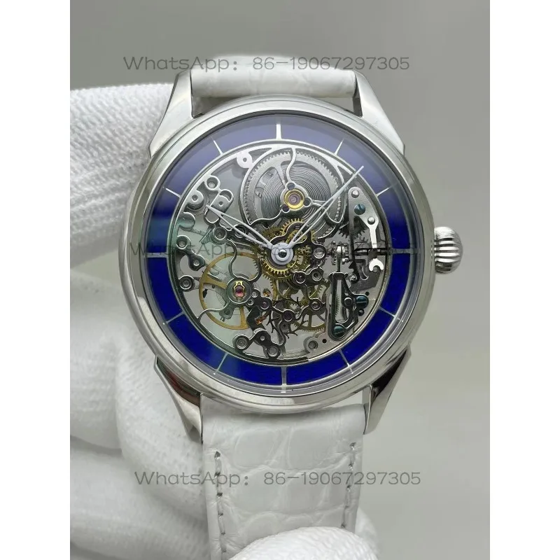 Silver Manual Mechanical Men's Watch, Diameter 38mm