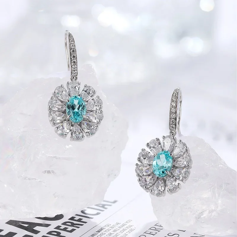 

Pirmiana Hot Sale 2.69ct Lab Grown Paraiba Sapphire Earrings S925 Silver Engagement Women