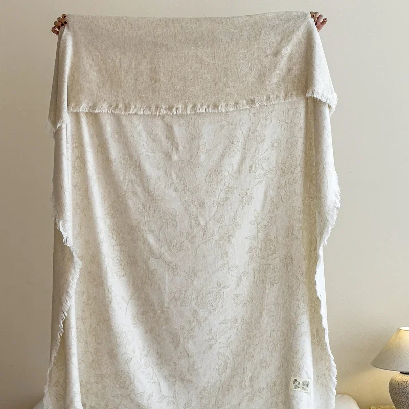 2025 New Class A Linen Jacquard Multifunctional Blanket Travel Blanket Office Nap Blanket