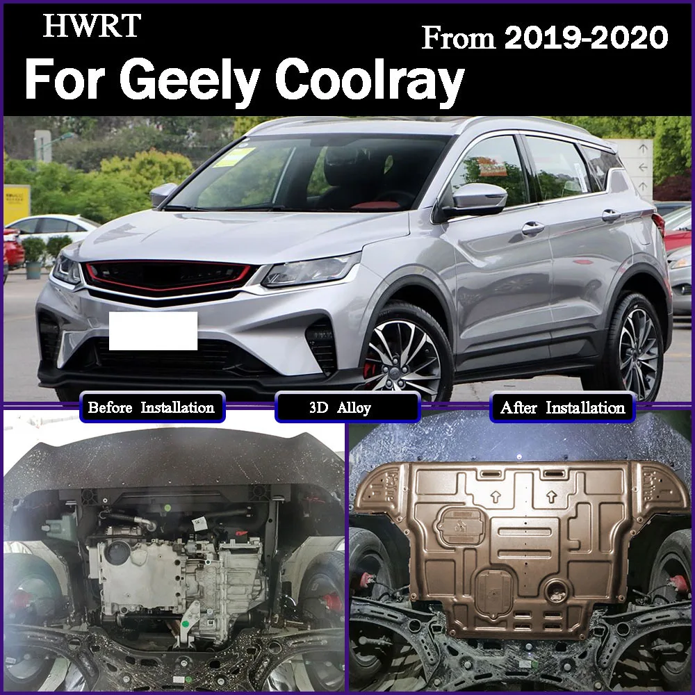 Para Geely Coolray ‌ ‌   2019-2020 1.0T 1.5T debajo del protector del motor protector contra salpicaduras guardabarros placa de cubierta guardabarros Protector