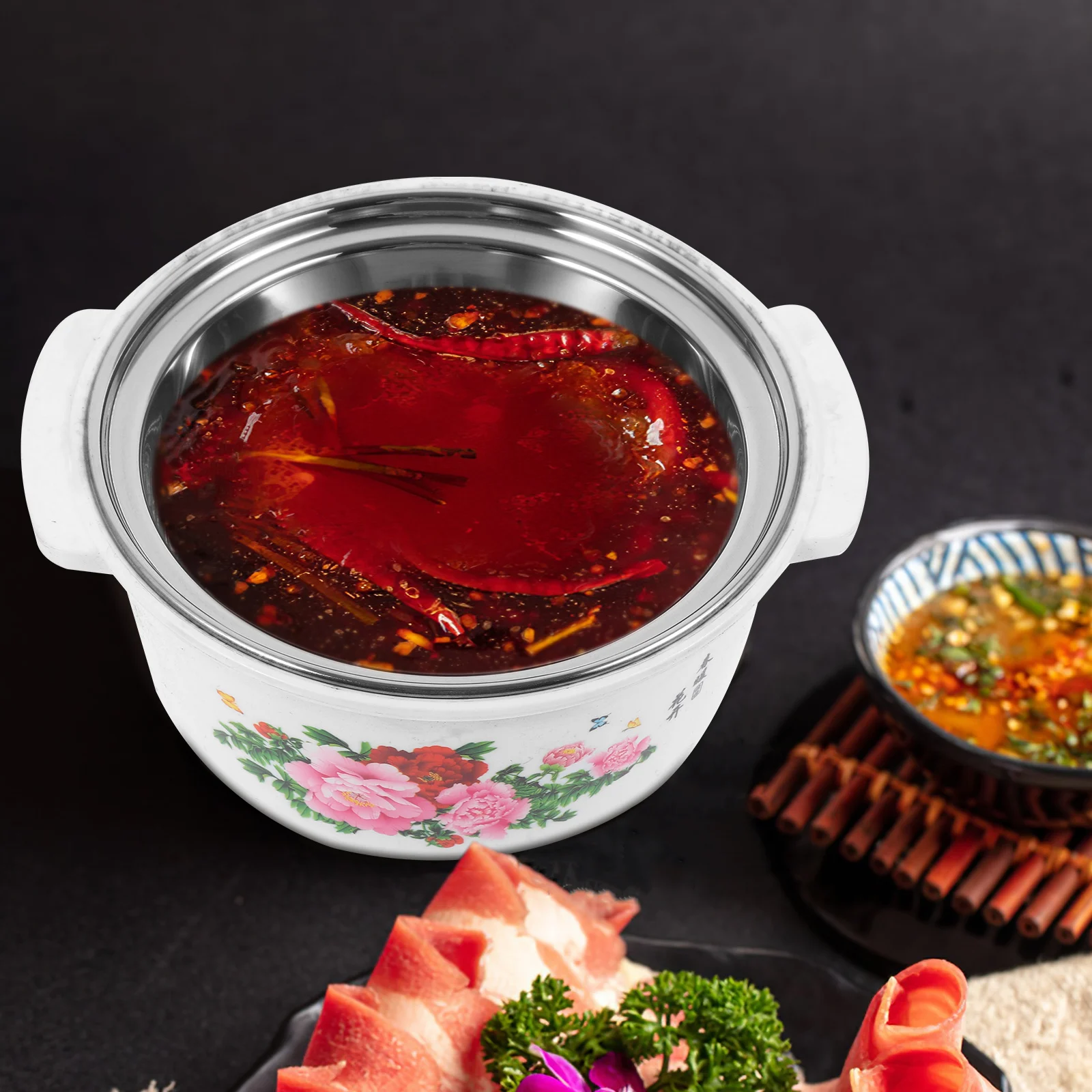 

Anti-scald Sheath Pot Single-person Hotpot Stainless Steel Small Soup Cooking Lid Covered Enamel Fondue Stock Kitchenware