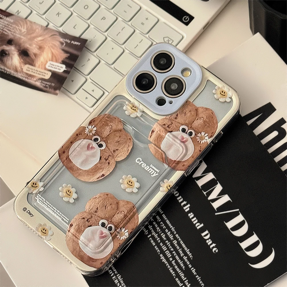 Luxury Daisy Funny Cookies Phone Case for iPhone 15 14 13 12 11 Pro Max Plus Precision Hole Protection Bumper Cover