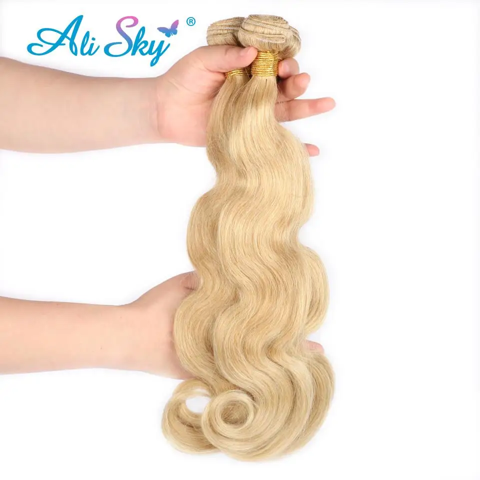 العسل شقراء 27 الشعر الملون البرازيلي الجسم موجة الطبيعية حزم شعر ريمي 12-30 بوصة تباع بواسطة 1/3/4 الشعر التمديد علي السماء
