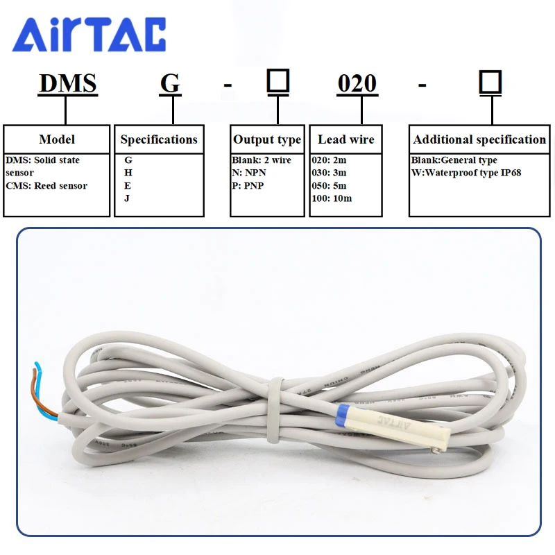 AirTAC CMSG CSMJ CMSE CMSH PNP NPN Original Sensor Induction Magnetic Switch DMSG DMSH DMSE DMSJ 2 Wire