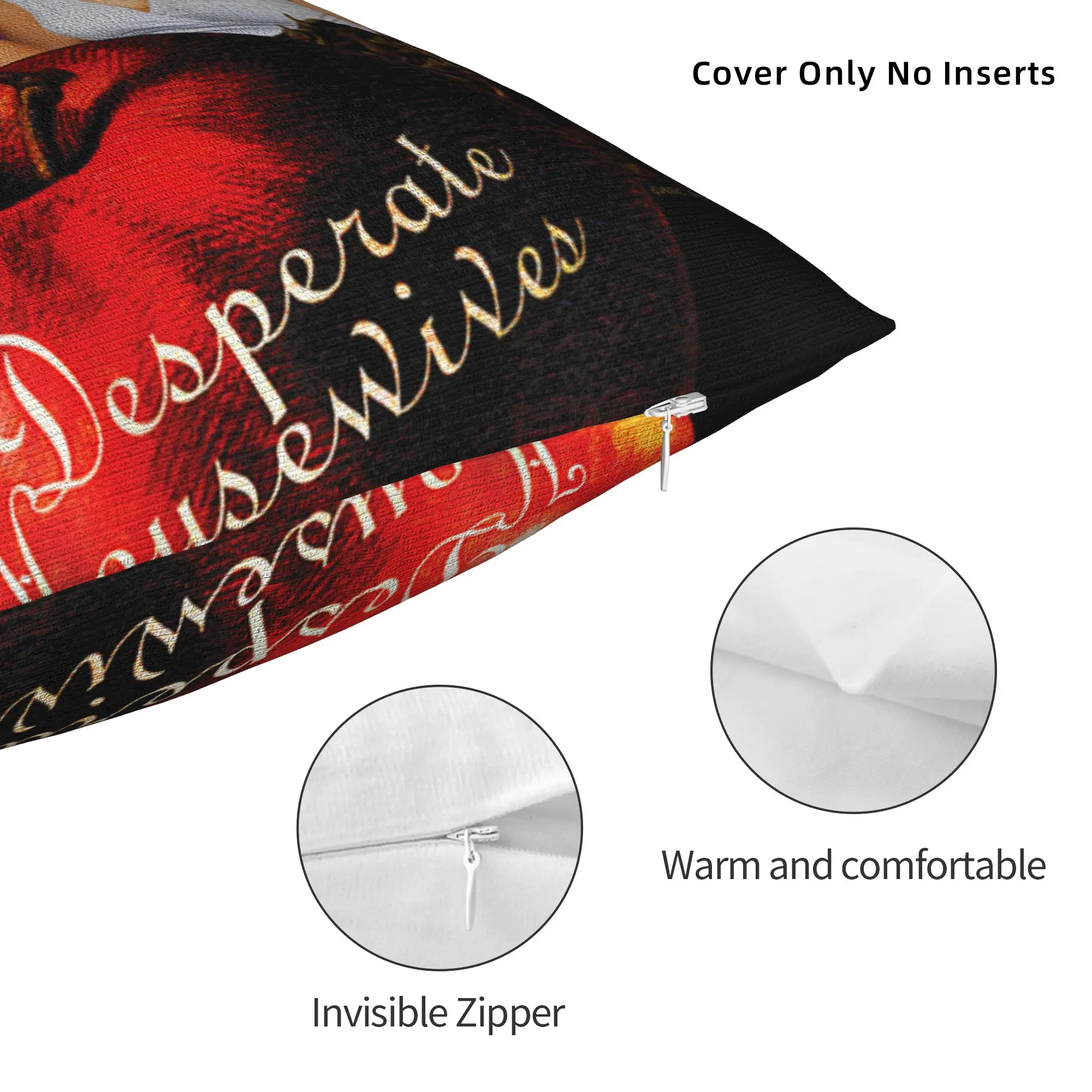 Soft Desperate Housewives TV Show Pillowcase Fabric Cushion Cover Decorations Susan Lynette Bree Throw Pillow Case Cover Zipper