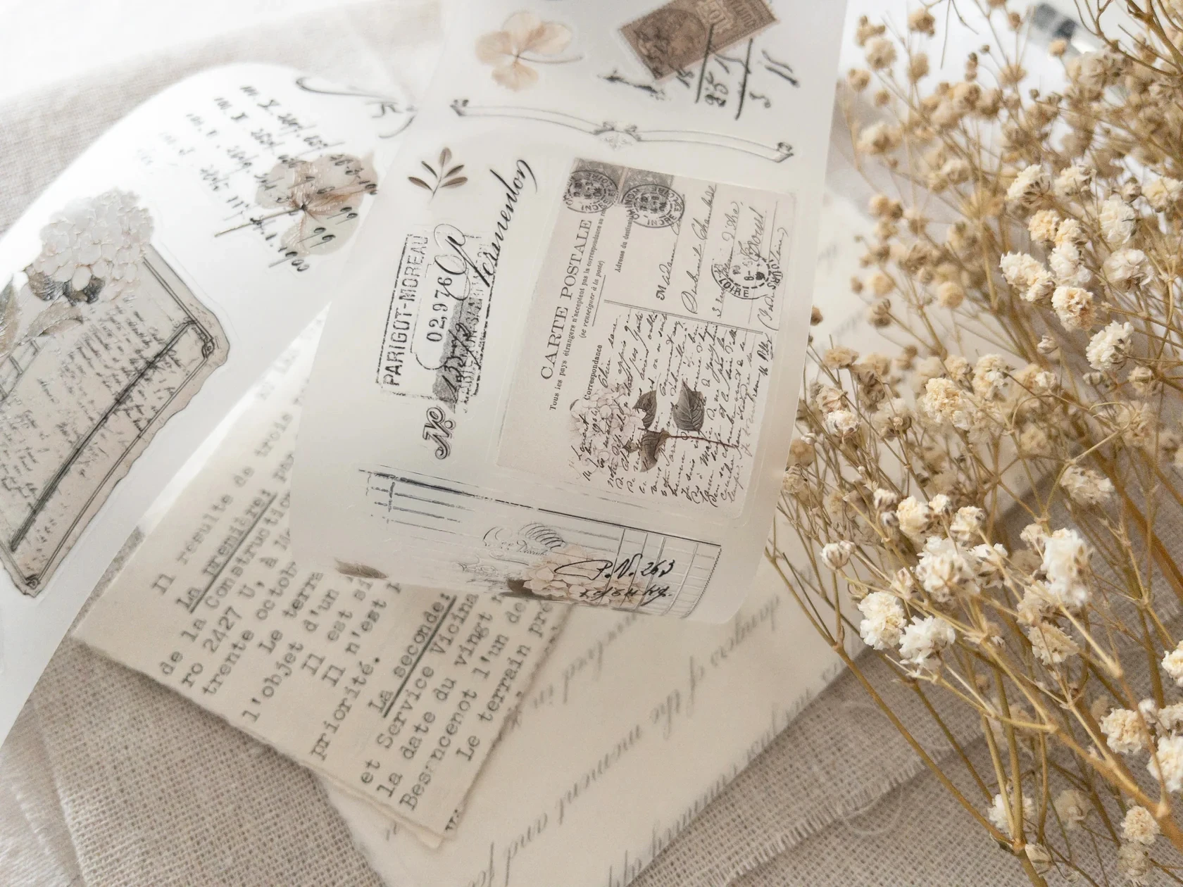 Creawithgaby Studio Vintage Memories Vol.2 Floral Washi PET Tape Planner DIY Card Making Scrapbooking Plan Decorative Sticker