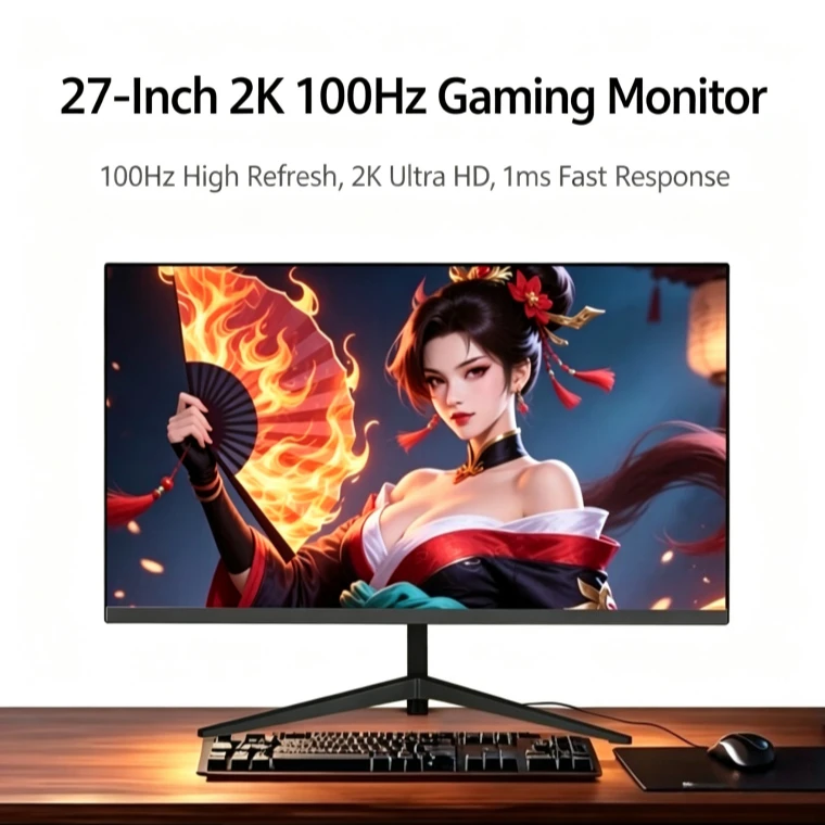 27 Inch Curved Gaming Monitor 2K  100Hz 120Hz 144Hz  IPS Computer Screen 1ms Response HDMI DP Desktop Display For Esports Office