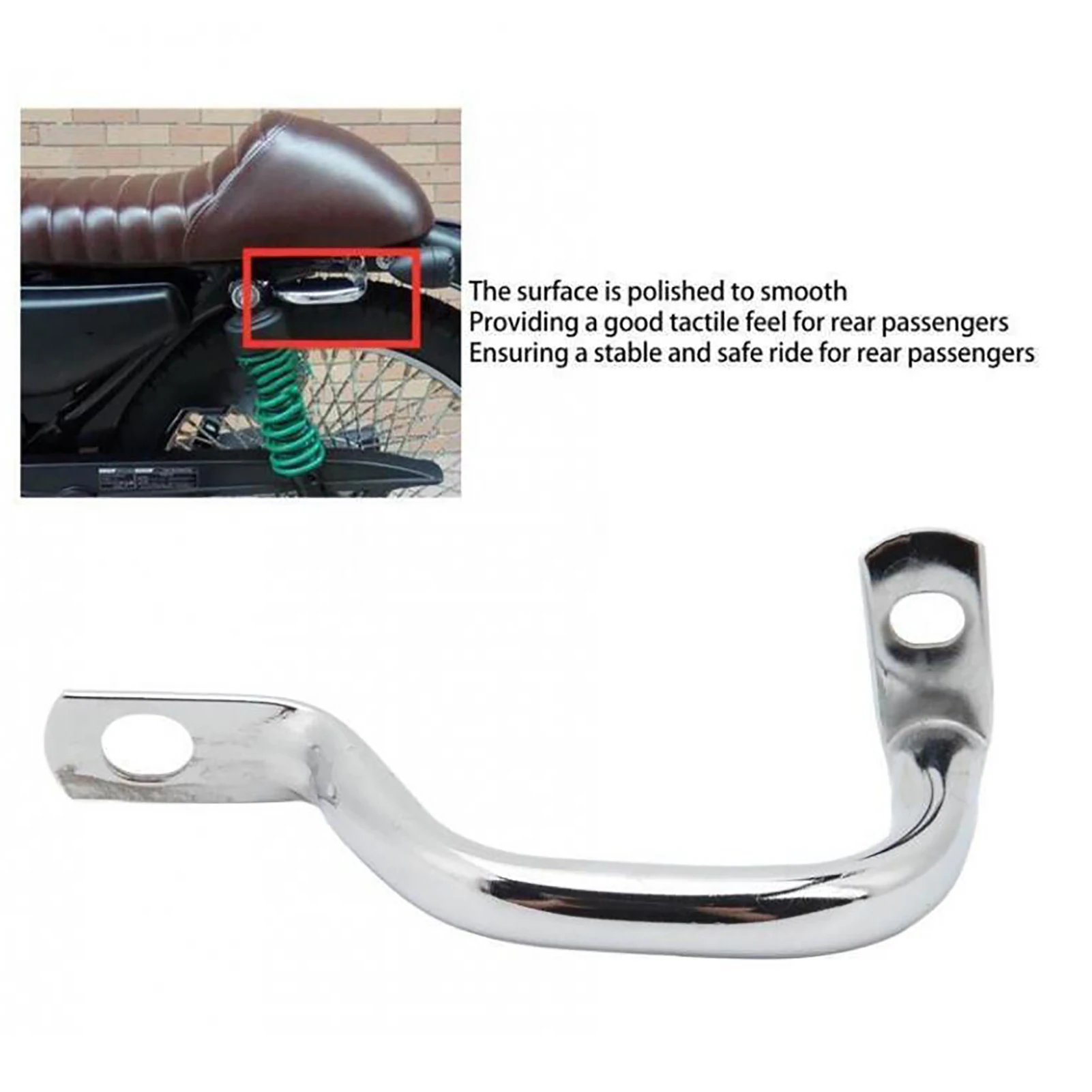 Motorcycle Rear Grab Bar Vintage Style Comfortable Grip Enhanced Comfort Side Hand Rail For CG125