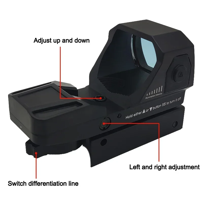 HD الصيد ريد دوت البصر جمع البصريات التكتيكية ريفلكس مشاهد كوليماتور 4 شبكاني ريد دوت Riflescope صالح 20 مللي متر ويفر السكك الحديدية