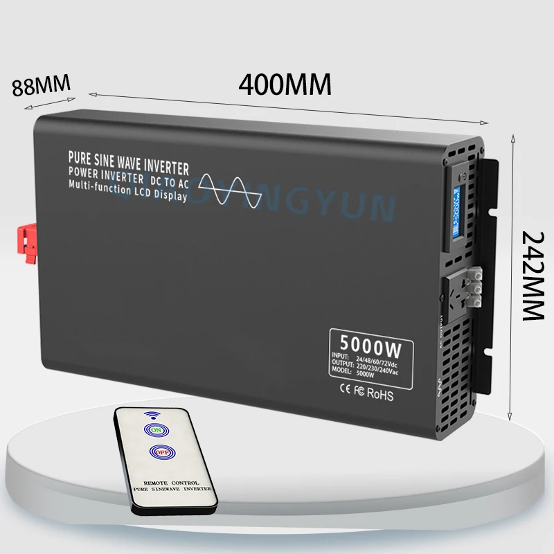 5000W LCD display Power Inverter Off Grid Dc to Ac 12V/24V/36V/48V/60V/72V/84V to 220V 110V Pure Sine Wave Inverter 50HZ 60HZ