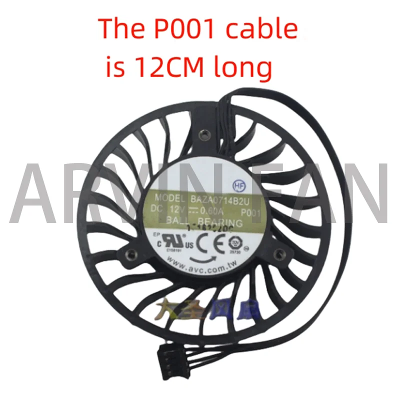 

Brand New Original Graphics Card Cooling Fan 12V 0.60A BAZA0714B2U-P001 P002 P007 For Quadro P4000 M4000