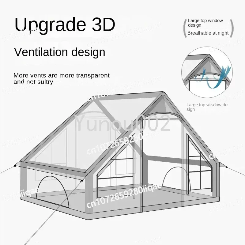 

People Larger Portable Camping Tent with Air Pump for Family Party Waterproof Inflatable Tent Luxury Camping Hotel Tent 5-8