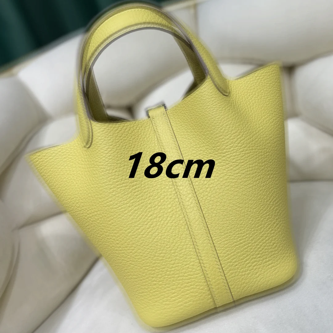 Any Upgrade Vegetable Basket Bucket Bag Women\'s Handbag 18cm Head Layer Cowhide Soft Texture Diamond Hardware