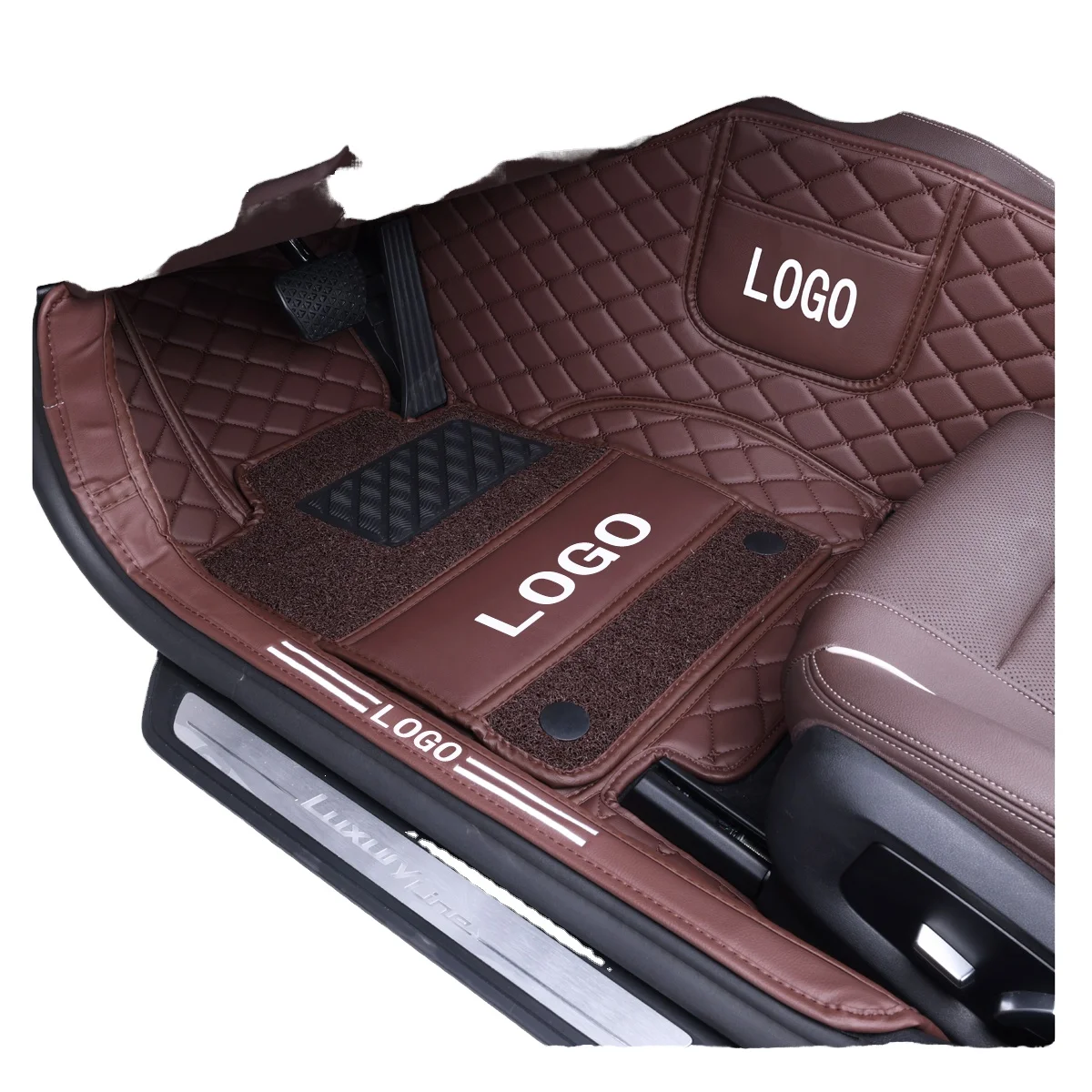 Dream Car 2025 Double Layered Carpet Car Mat Set For Vezel Compass Portable Diamond Installation No Hair Falling Off