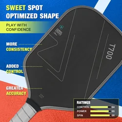 USAPA Approved T700 Raw Carbon Fiber Pickleball Paddle Spin Textured Surface