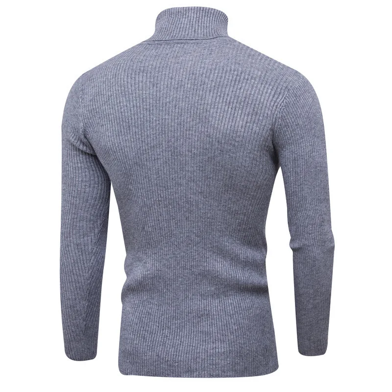 Outono Inverno Nova Camisola De Gola Alta Homens Cor Sólida Casual Malha Pullovers Camisola Mens Slim Fit Pullover Mens Vestuário 2023