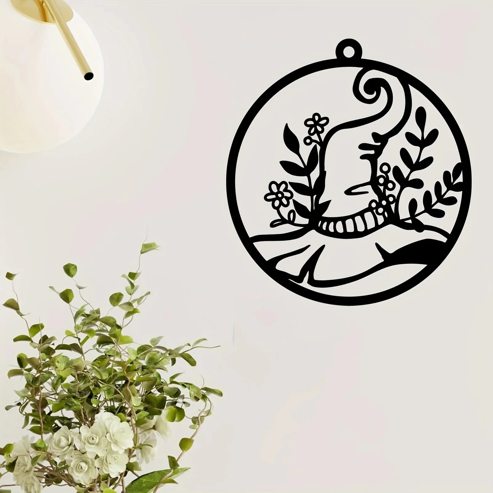 CIFBUY Iron Wall Art Floral Witch Hat Metal Sign Waterproof Home Patio Fence Decor Rustic Hanging Plaque