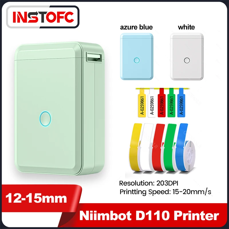 Niimbot D110 Label Printer com Bluetooth, Mini Bolso, Smartphone Labeler Maker, Máquina Com Fita, Home Office Cable Printing, Novo