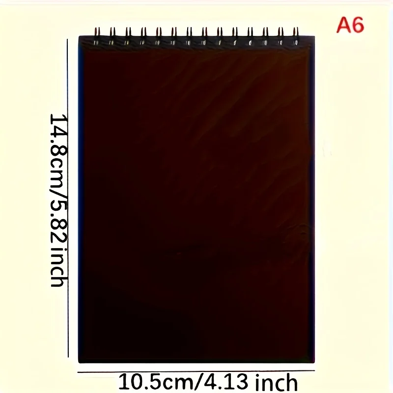 1pc Advanced Black Sketchbook - Spiral Binding, Thick Paper Pages Suitable for Painting and Sketching, Large Package, A6 Size