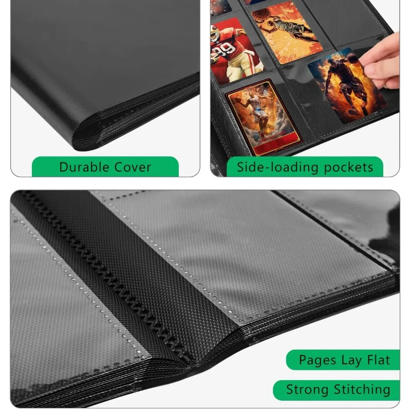 Album na karty A4 z 9 kieszeniami, segregator na luźne kartki, 360 kieszeni, wielokolorowy zestaw albumów na karty do gier, do przechowywania pamiątek/kolekcji kart do gier.