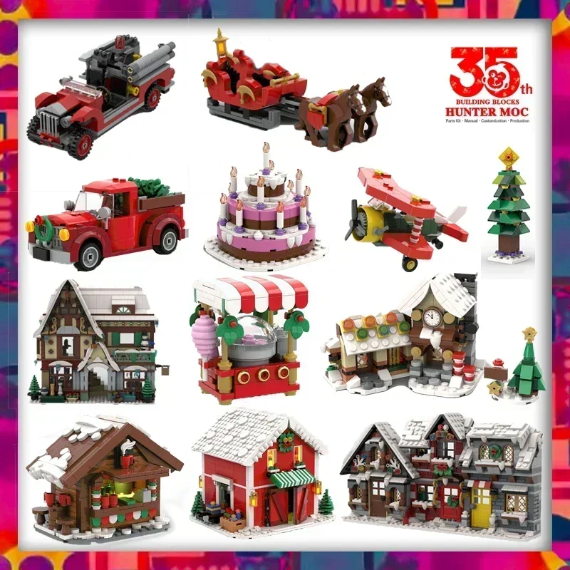 Natale 2023 villaggio invernale case di Natale blocco costruire casa delle vacanze regalo divertente lotto di Natale calendario dell'avvento di Natale 2024 per i bambini