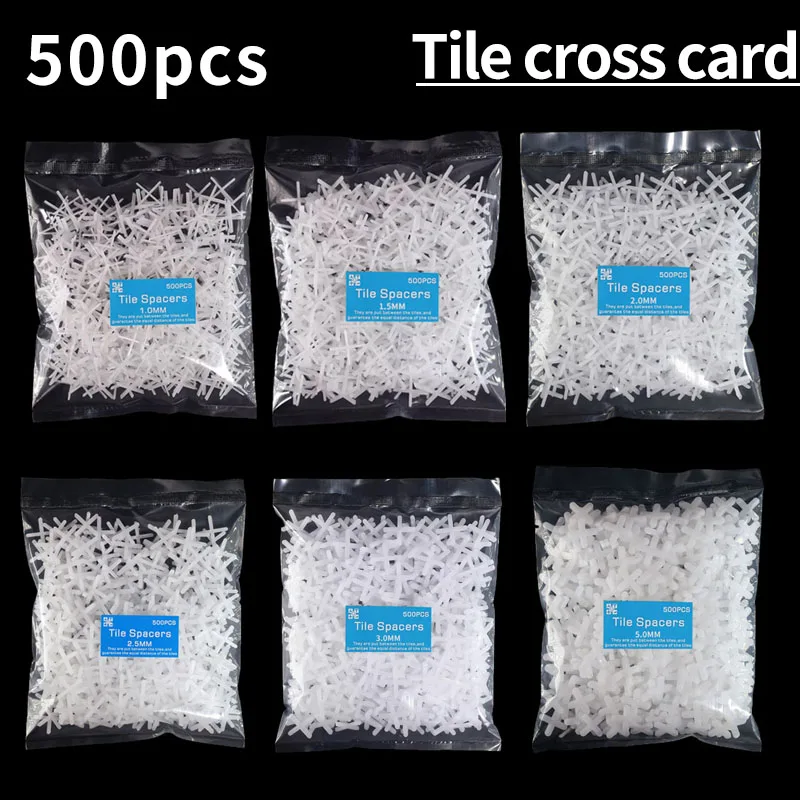 100pcs 1.0/1.5/2.0/2.5/3/5.0/8.0/10.0mm tile seam-leaving cross card is used for paving tiles with uniform seam-leaving.