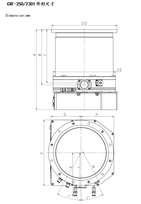 Pompa Maglev CXF250/2301E Design compatto Turbopumps levitati magneticamente Acceleratore di ricerca Apparecchiatura di produzione FPD