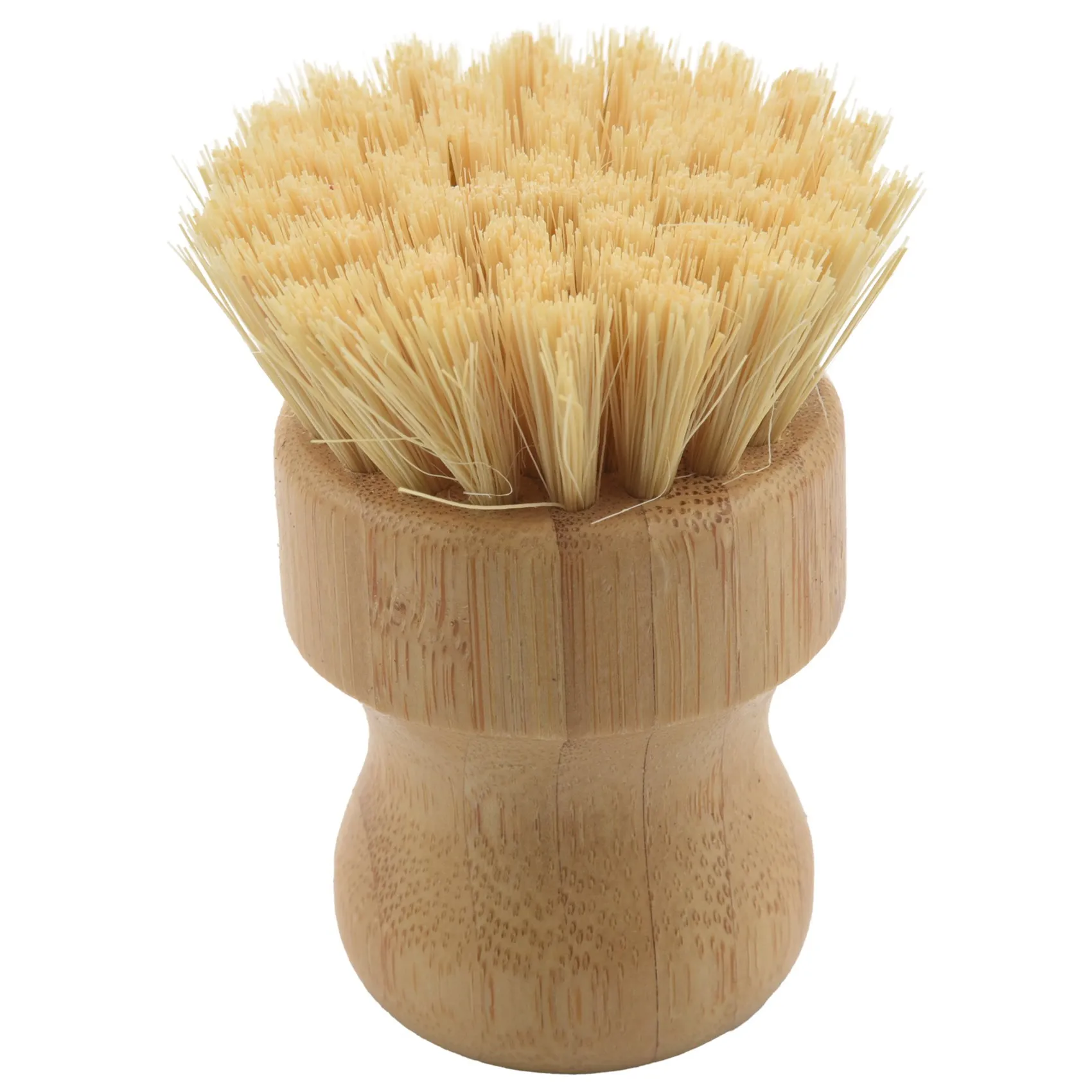 CMHI-Palm Pot Brush- Bamboo Round 3 Packs Mini Dish Brush Natural Scrub Brush Durable Scrubber Cleaning Kit do czyszczenia garnków, P