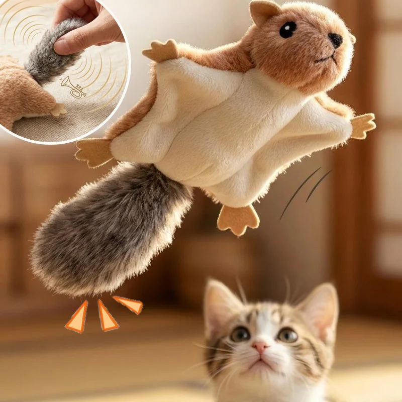 Katzenspielzeug Interaktive Simulationsmäuse Bissfestes Kätzchenspielzeug Quietschendes Plüsch-Flauschiges Katzenspielzeug Kauspielzeug für Hunde und Katzen Zubehör