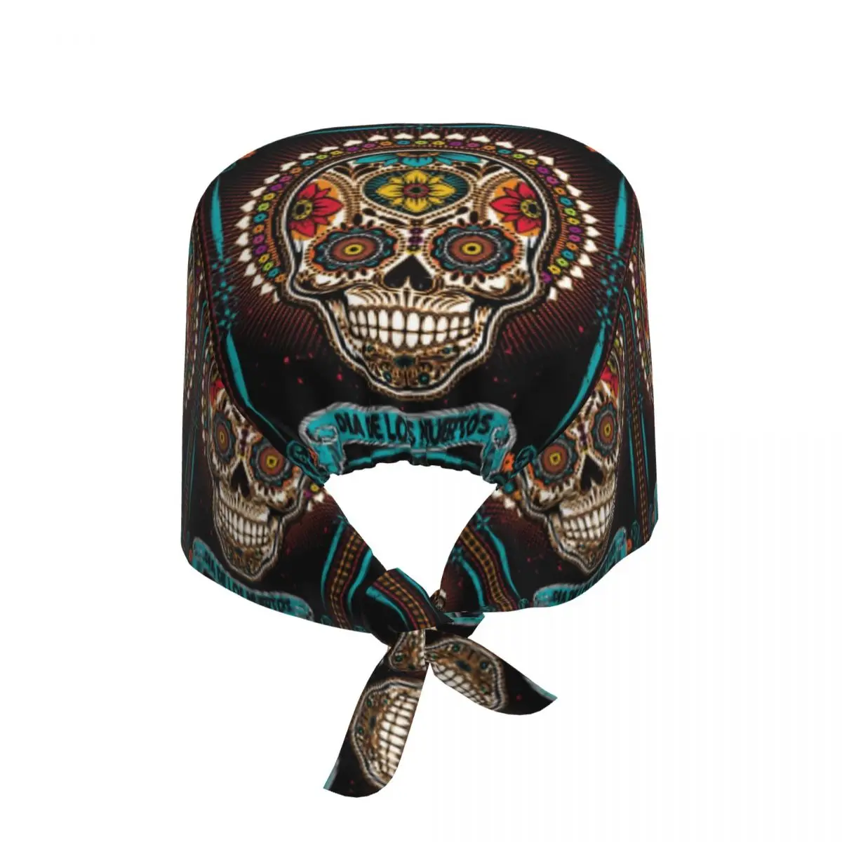 Custom Sugar Skull Day Of The Dead Medical Staff Scrubs Hat Unisex Doctor Nursing Surgical Cap Scrub Caps