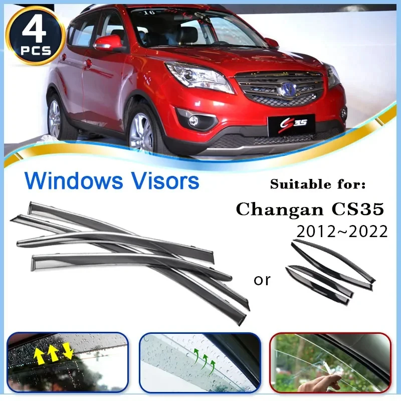 

Оконный козырек от дождя для Changan CS35 2012 ~ 2022, дефлектор бокового окна автомобиля, лобовое стекло, навес для дождя, бровей, аксессуары для отделки