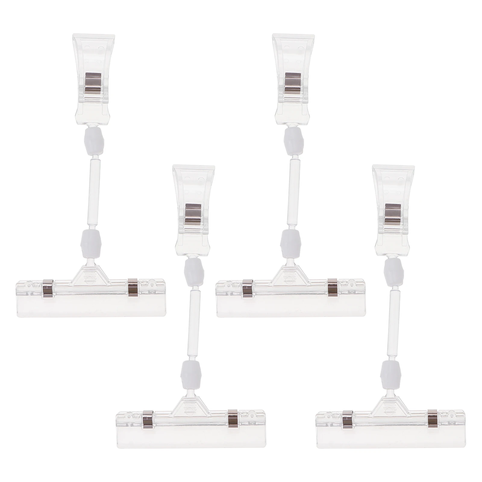

4 Pcs Ad Folder Advertising Clip Label Holder Display Stand Price Rack Retails Shelf Clamp Abs Tag Office