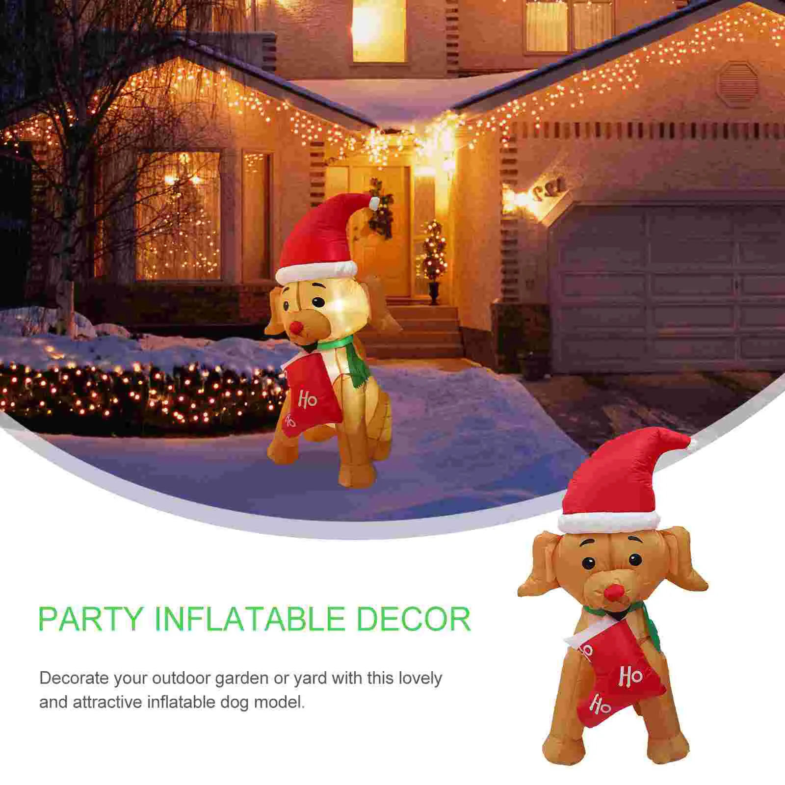 Christmas Inflatable Air Model Party Decoration for Bar Scene Supplies Puppy Outdoor Dog Polyester Ornament House