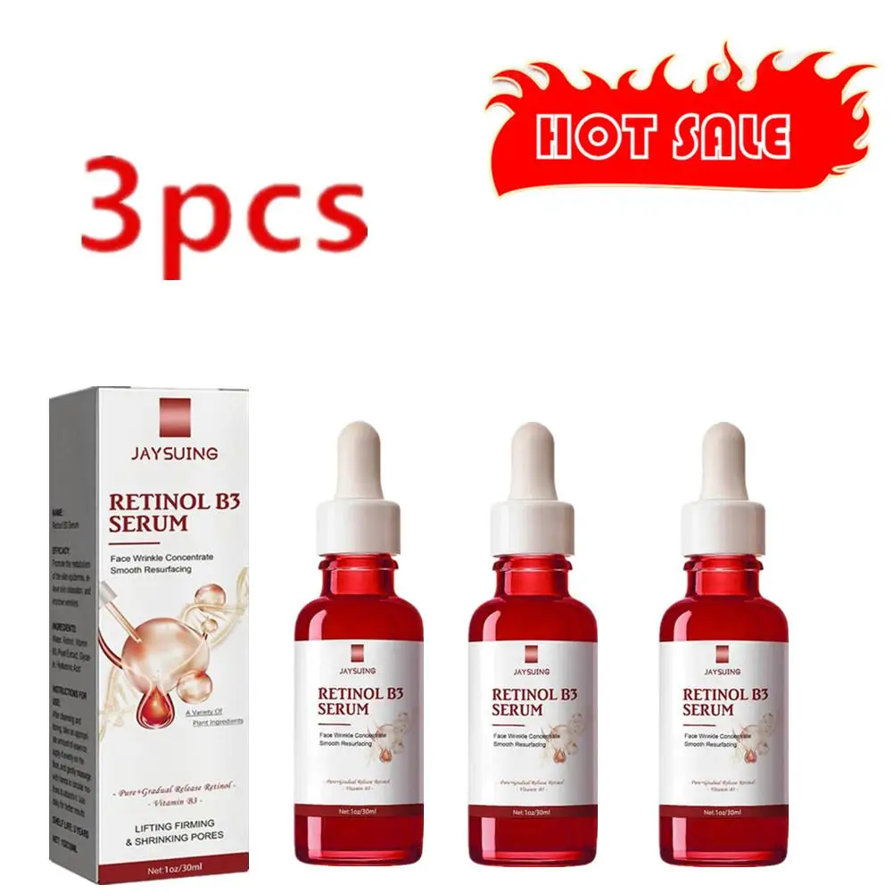 

3x Remove Wrinkles Essence Anti Aging Fade Fine Line Lift Firming Repair Smooth Moisturizing Nourish Tightening Retinol B3 Serum