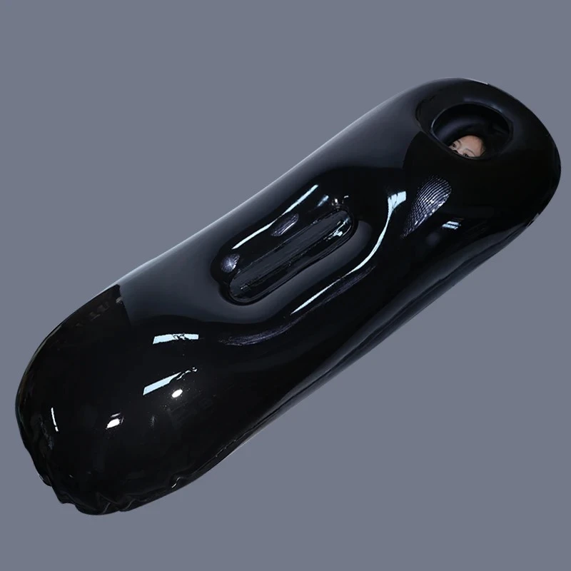 Inflatable sleeping bag, 0.8mm thickened latex, foldable storage, bondage, outdoor camping, ultra-light sealed waterproof view 2
