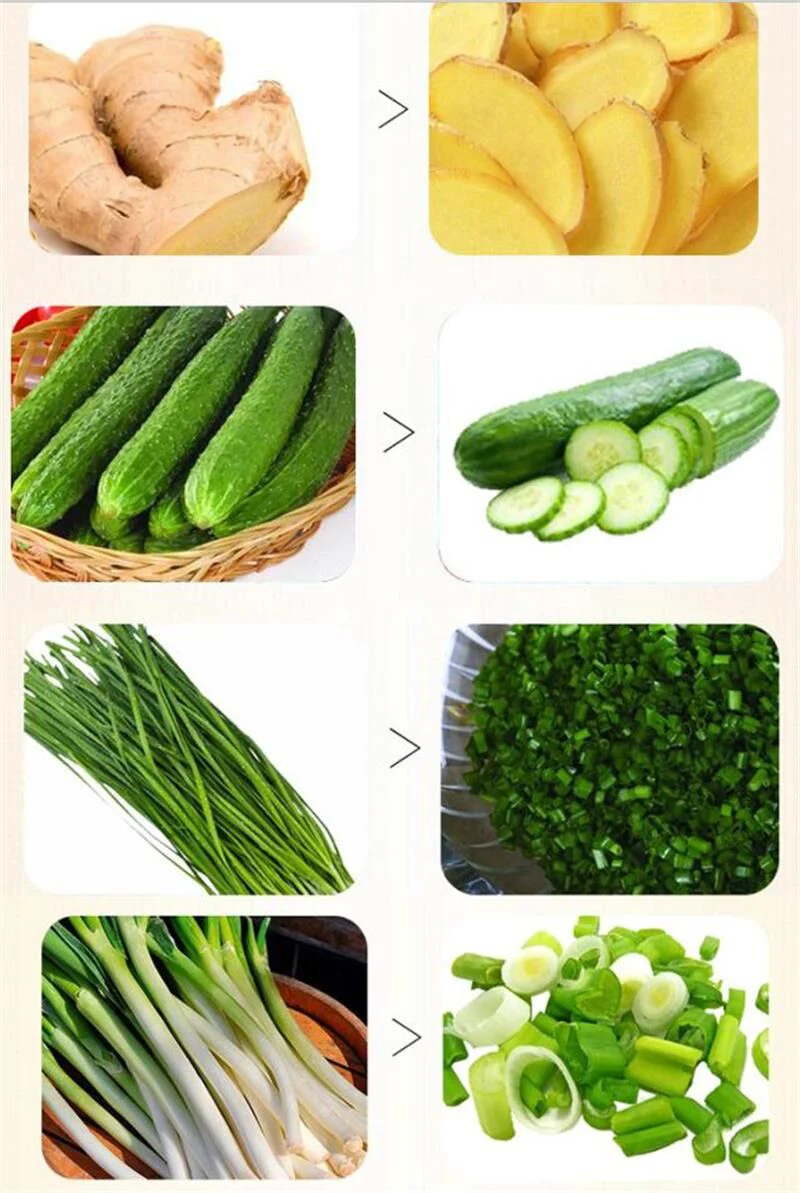Double Headed Multi Function Automatic Cutting Machine Commercial Electric Potato Carrot Ginger Slicer Shred Vegetable Cutter