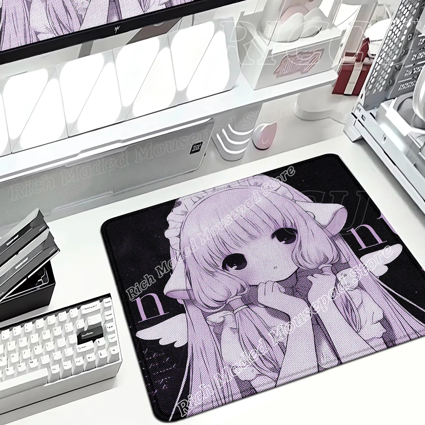 Cute Pinkly Girl Mousepad C-Chobits Chii Cartoon Desk Mat Office  Laptop Mouse Pad Pc accessories Mousemat Extended Computer Pad