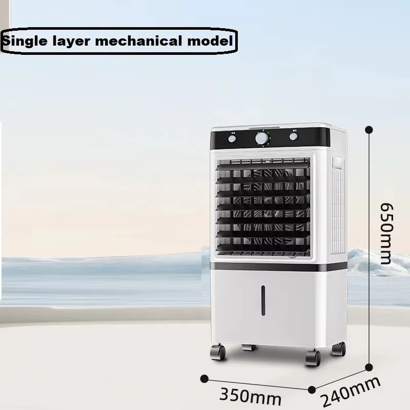 Portable Double Layer 14L Large Water Tank  Evaporative Air Cooler for Indoor Large Spaces Mobile Water  Air Cooled Fan