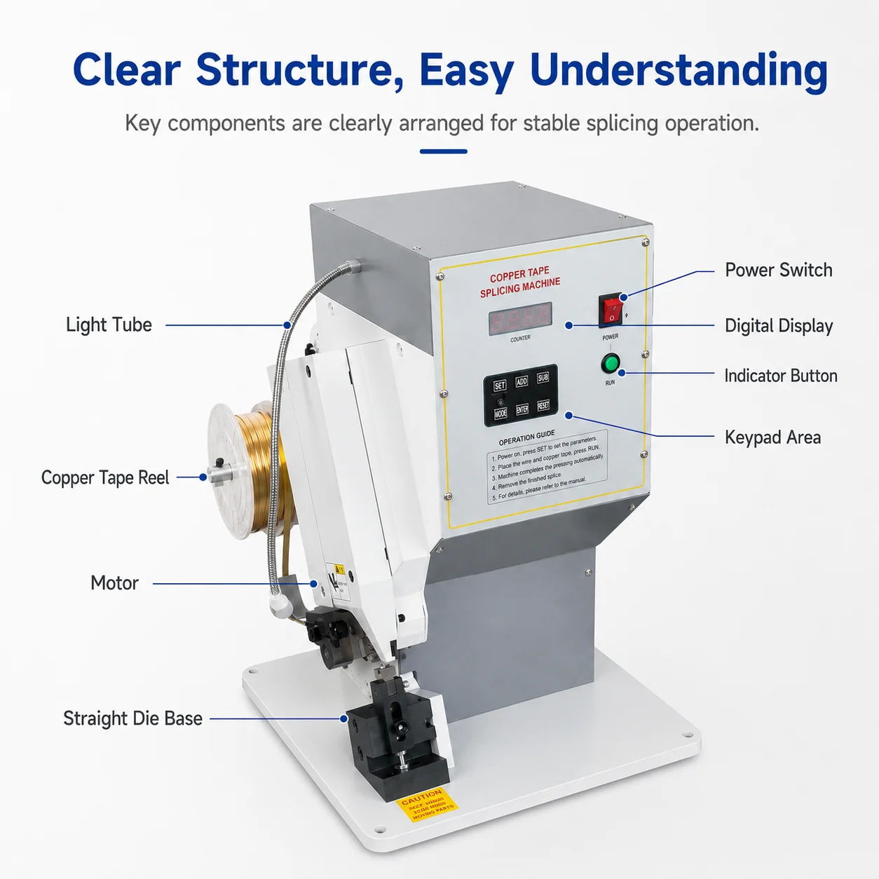 SQ-JYTDJ4T 4.0T Silent High-Power Copper Band Machine 4000KG Pressing Capacity Semi-Automatic Heavy Duty Wire Harness Equipment